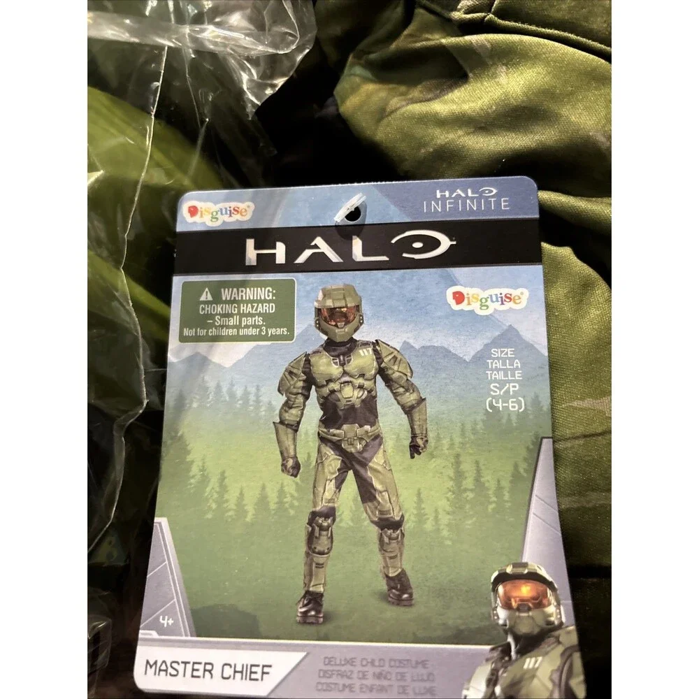 Disguise Halo Boy S 4-6 Infinite Master Chief Jumpsuit Costume w/Mask NWT Party